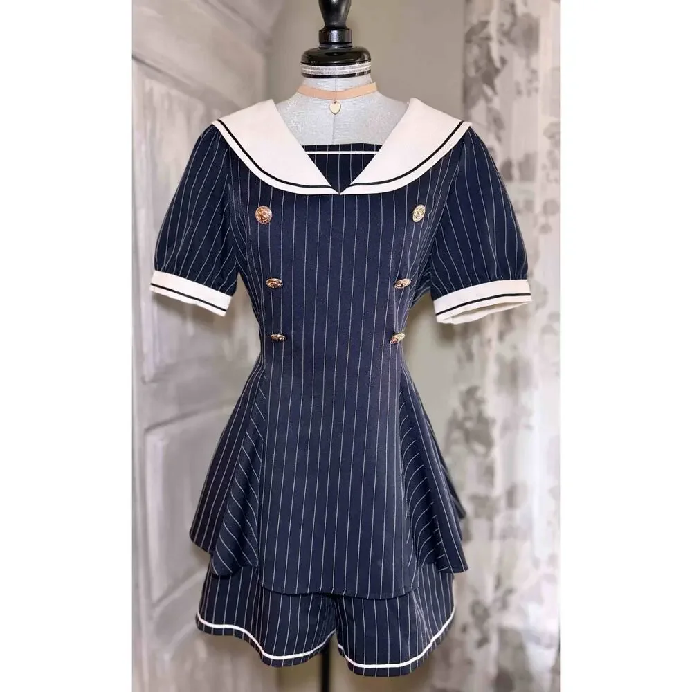 Secret Honey Sailor Set Up Blouse Shorts Jirai Kei Gyaru Shoujo Girl Japan